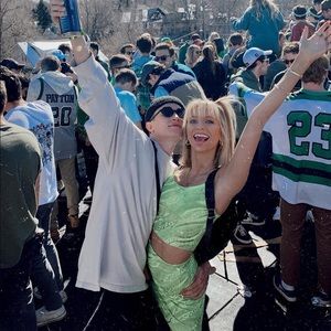 Matching green snake skin set